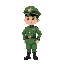 a civil guard officer with two kinds green uniform