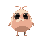 a small blob with big eyes with little legs and only two hairs