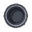 an open round sewer drain, the heavy round metal cover is pushed aside. looking from the side of the hole