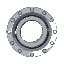 an open round sewer drain, the heavy round metal cover is pushed aside. looking from the side of the hole