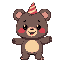 cute bear character like party animals 
