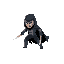 dark assasin with two knifes