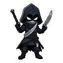 dark assasin with two knifes