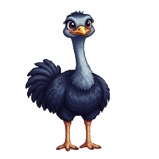 low res pixel ostrich