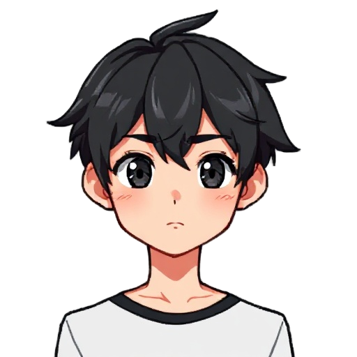 anime character portrait, a younger boy with black hair beaultiful, pixel art style