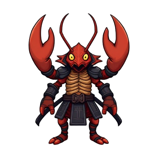 i want you to make a pokémon-style humanoid samurai lobster