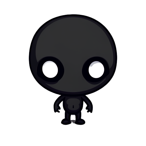 a black soul with only 2 points of white eyes that floating