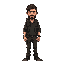 personagem em pixel art (32x32px) inspirado no protagonista de the last of us. visual pós-apocalíptico, barba, mochila, roupas gastas. estilo detalhado, cores sóbrias, fundo transparente.  