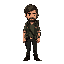 personagem em pixel art (32x32px) inspirado no protagonista de the last of us. visual pós-apocalíptico, barba, mochila, roupas gastas. estilo detalhado, cores sóbrias, fundo transparente.  