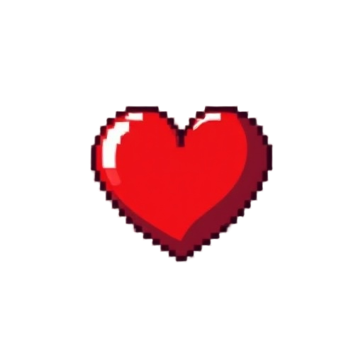 a pixel red heart