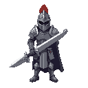 knight, gray armor, heavy armor,  big heavy sword 