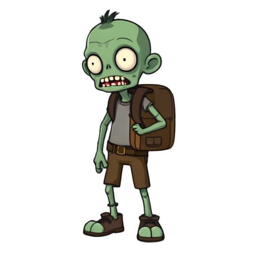 a zombie with a backpack
