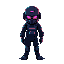 cyberpunk soldier, comic, neon, colorful, shadow face, bright eyes