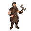 masterpiece, best quality, detailed), character design sheet of a fantasy blacksmith named andre, concept art, full body view, simple neutral standing pose, plain white background.  inspired by andre 