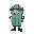 character dressed as a garbage man
