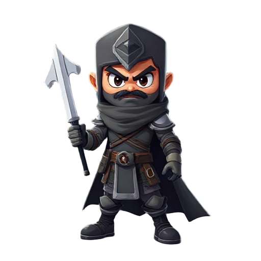 cria um guerreiro para meu jogo o guerreiro em 3d com uma roupa estilo macacao