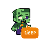 a colourful, playful, icon depicting a minecraft zombie and a bright, orange arrow in the bottom right corner that looks like a deep button.