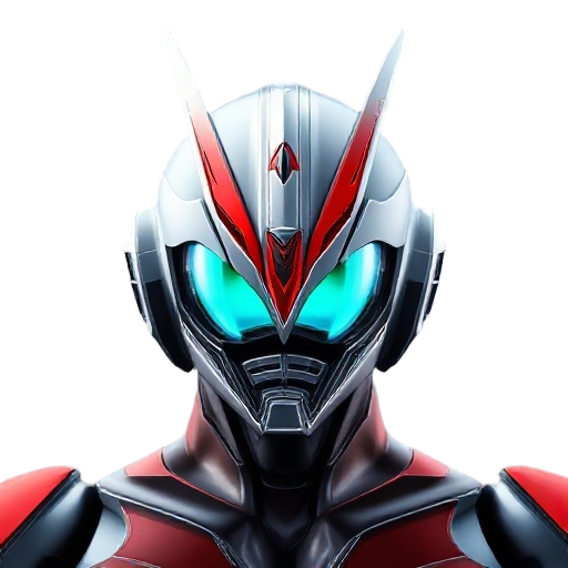 "ultra-realistic full-body fusion of kamen rider and ultraman, with a perfectly balanced helmet design: kamen rider's large compound eyes and pronounced segmented antennae integrated seamlessly into u