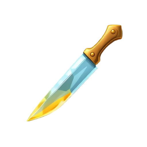 knife mad out of glass and gold