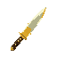 knife mad out of glass and gold