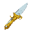 knife mad out of glass and gold
