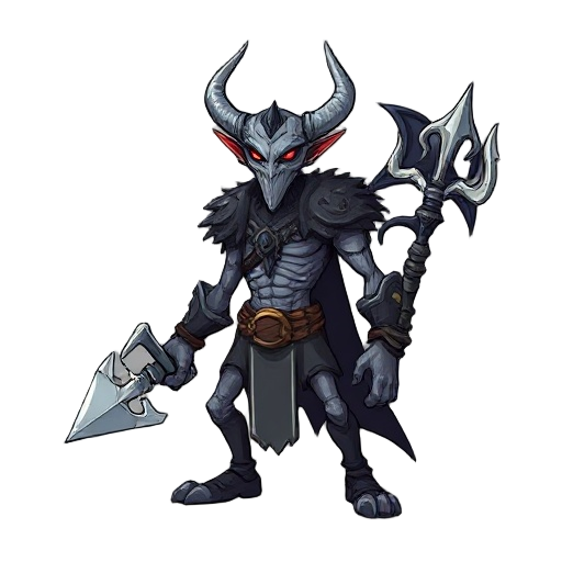 cria um inimgo alto  com um  com asas , meio humano meio elfo que sera um inimigodo meujogo boss bem forte estil castlevania