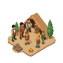 make a group of people camping
