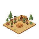 make a group of people camping