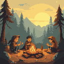 make a group of people camping