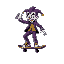 skateboarder in the style of balatro jokers