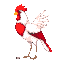 white and red bird specie, standing, mostly red, beautiful bird, majestic
