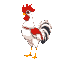 white and red bird specie, standing, mostly red, beautiful bird, majestic, not a rooster, not a hen