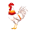 white and red bird specie, standing, mostly red, beautiful bird, majestic, not a rooster, not a hen