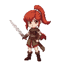 redhead warrior girl with a sword 