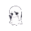 chibi styled ghost girl, whispy, pale skin, dark hair