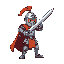 make a knight attacking with a sword