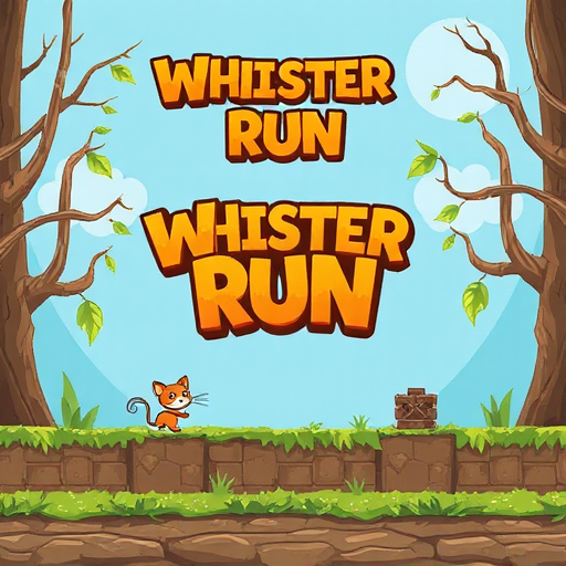 make a 2d platformer main screen for a game called whisker run. 