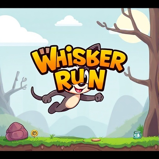 make a 2d platformer main screen for a game called whisker run. 