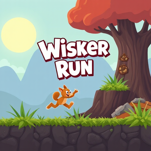 make a 2d platformer main screen for a game called whisker run. 