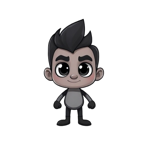 um personagem todo branco com olhos pretos