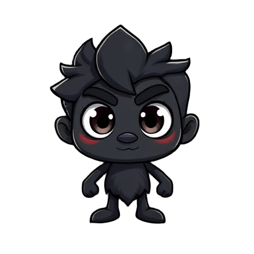 um personagem todo branco com olhos pretos