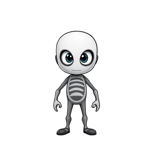 um personagem todo branco com olhos pretos