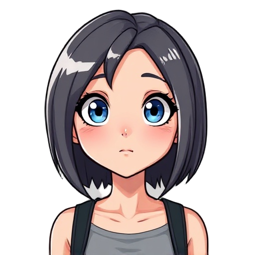 anime feminino cabelos grandes e brancos olhos azuis 