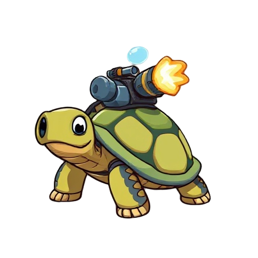 mobile like gunbound game, turtle with watercanon