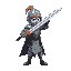 knight swinging long sword