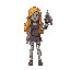 hermosa chica rubia, ella viste de arquera, apocalipsis zombie