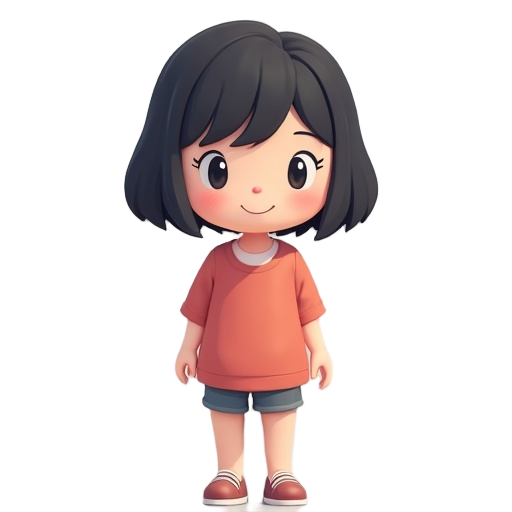 girl with black hair with a smile on her face