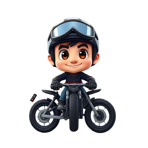 industrial bike rider with name "voowy"