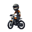 industrial bike rider with name "voowy"
