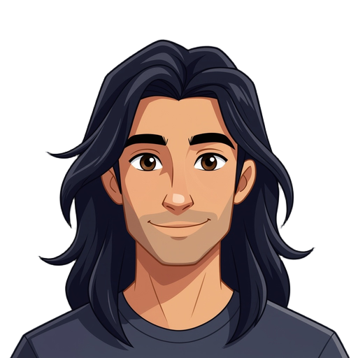 male with long black hair